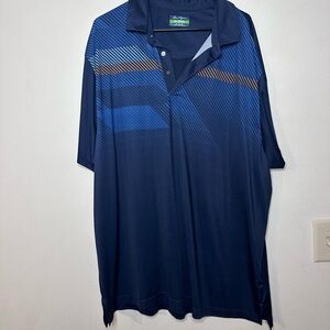 Hogan Navy and Blue Patterned Polo Shirt